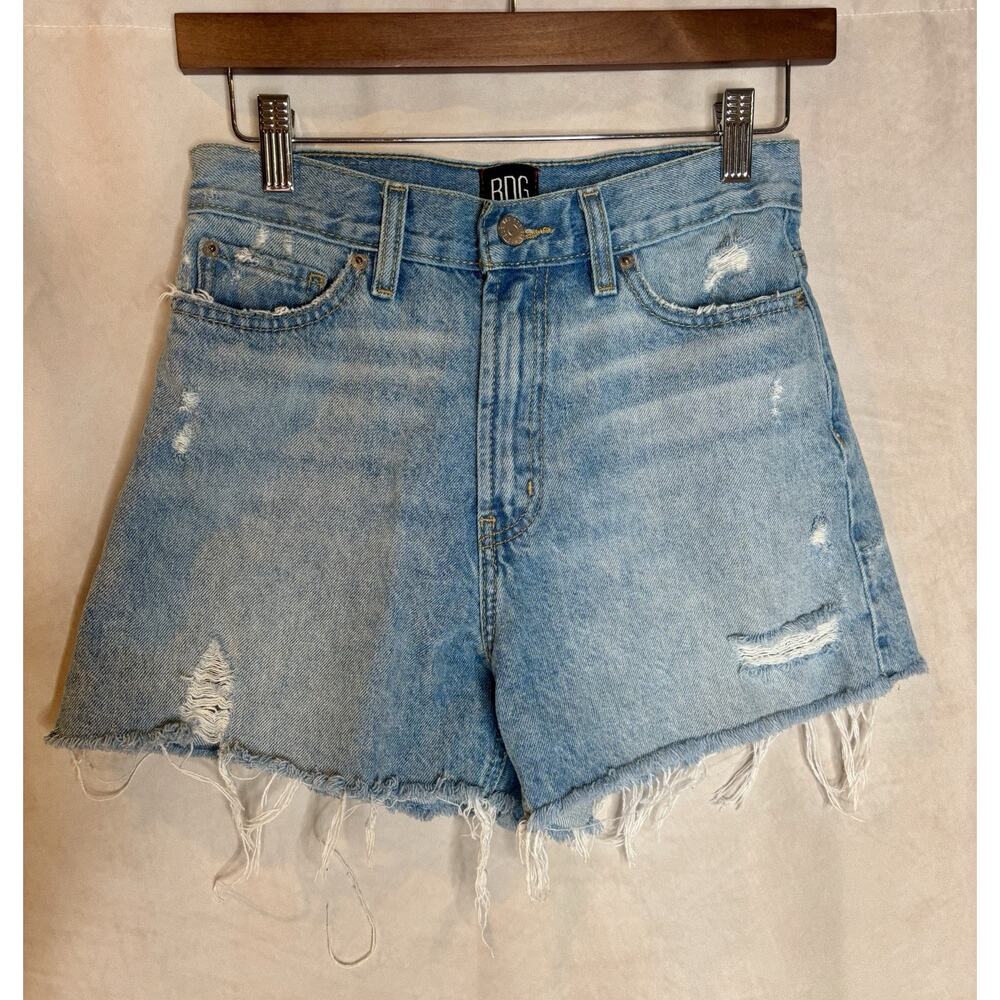 BDG Urban Outfitters Denim Shorts A-Line Distressed Raw Hem 25